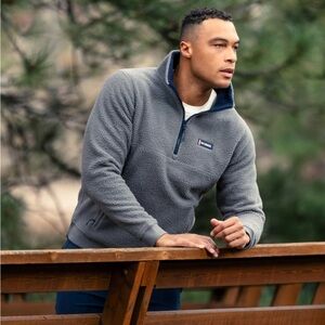 Rhoback Men’s Summit Fleece Pullover Jacket Boulder Grey Size Medium